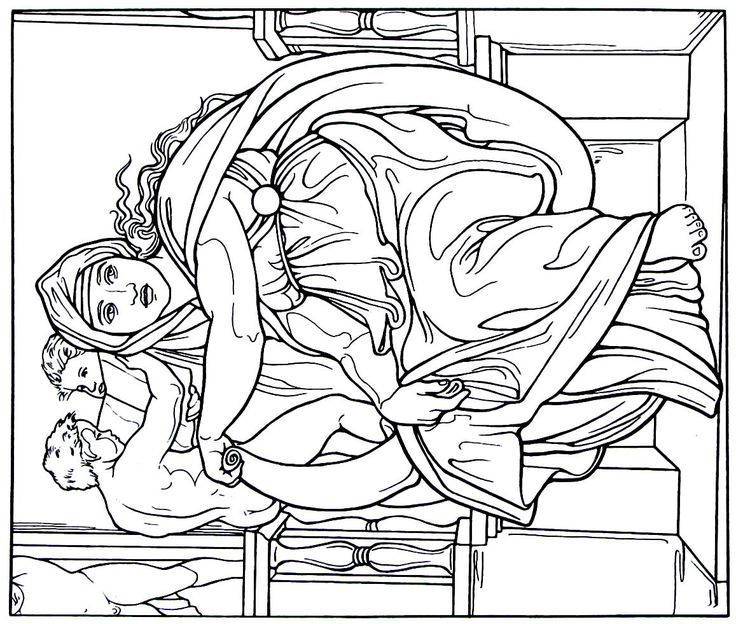 The delphic sibyl from the sistine chapel painting by michelangelo bounarroti printable coloring book page cartel del arte proyectos de arte clas de arte