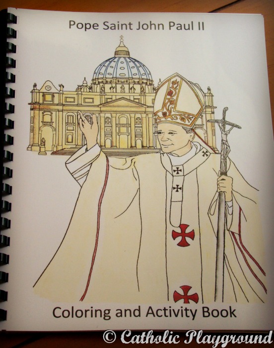 Pope john paul ii coloring and activity book â catholic playground