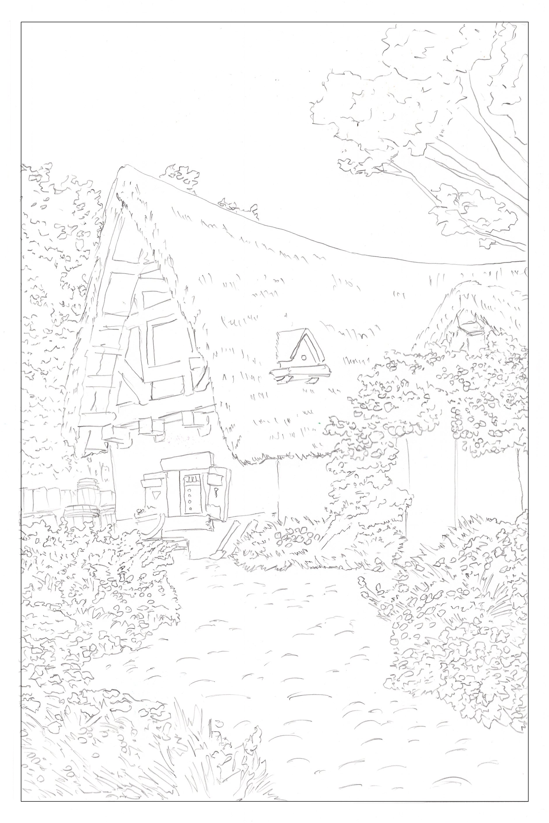 Quaint scenery watercolor coloring book â wondering watercolor