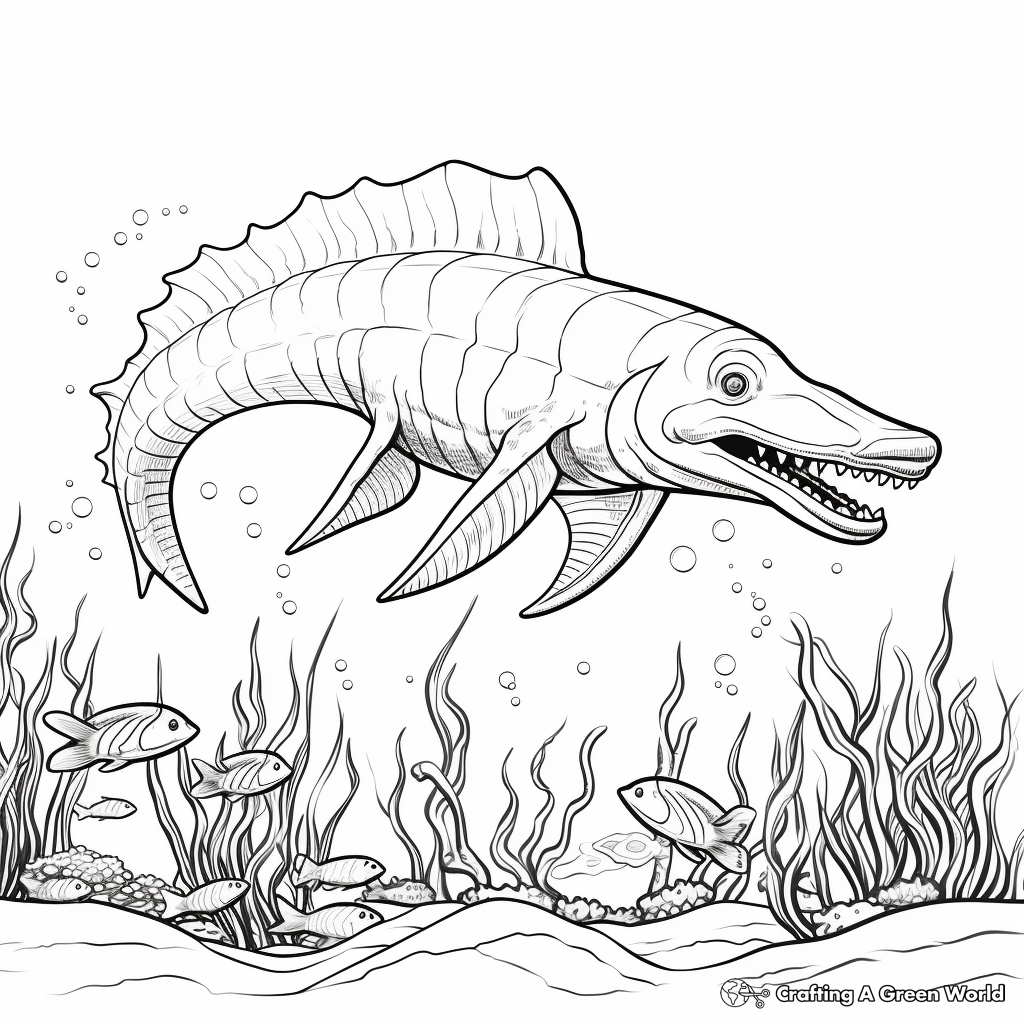 Water dinosaurs coloring pages