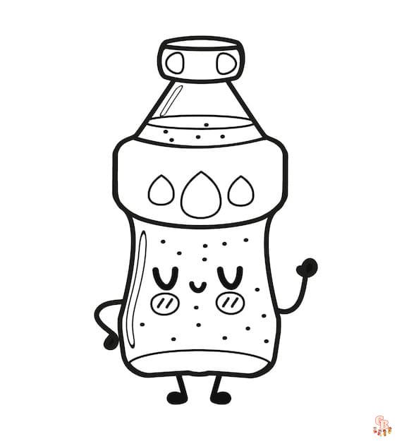 Printable water bottle coloring pages free for kids and adults