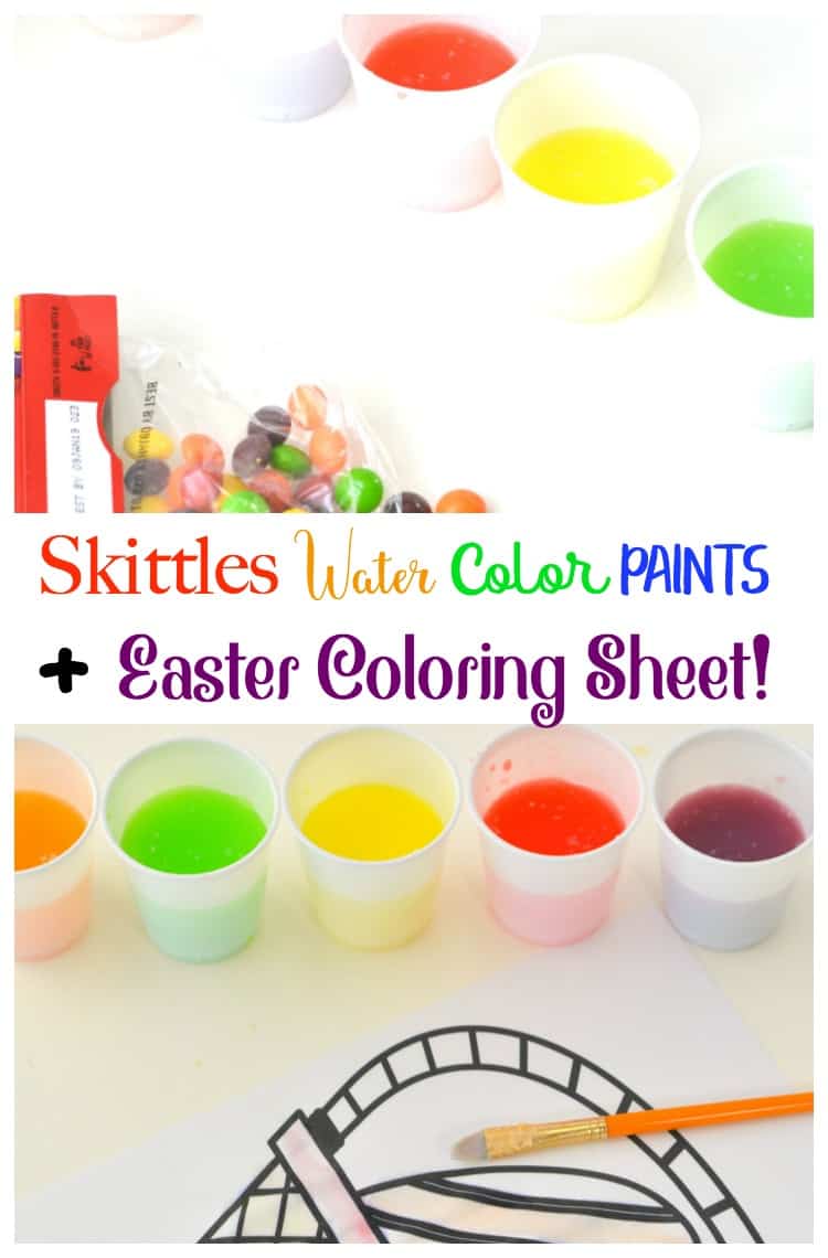 Skittles water color paints easter coloring sheet