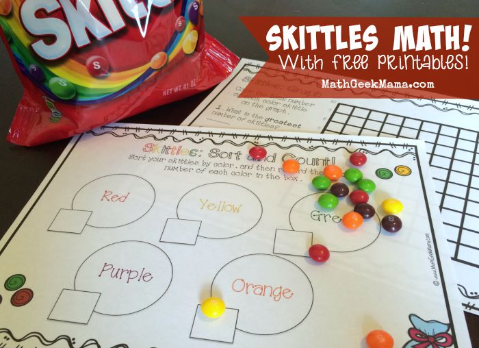 Skittles math count and graph free printables