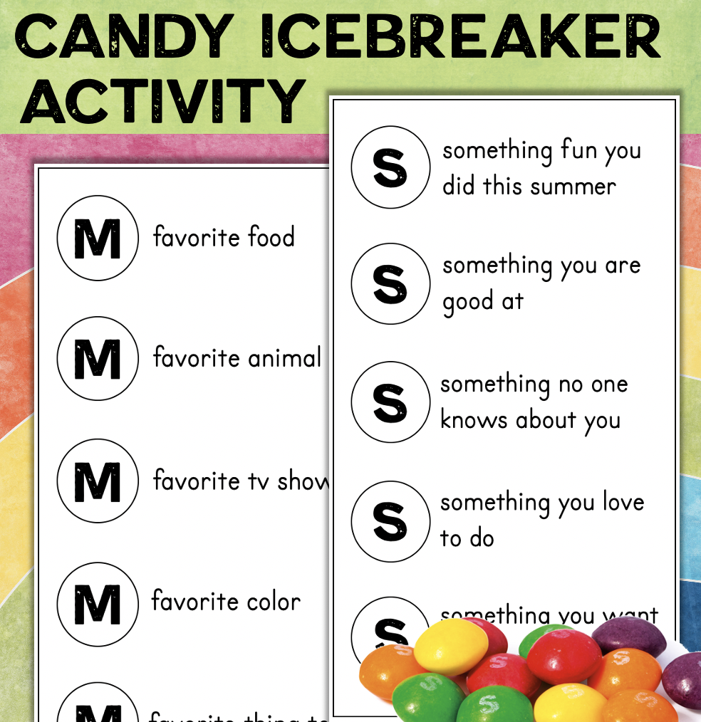 Free candy get to know you activity back to school made by teachers