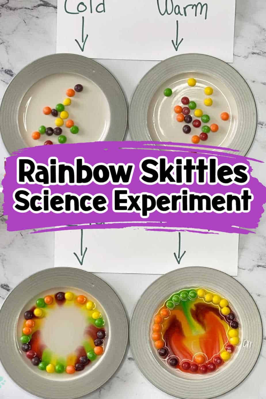 Rainbow skittles science experiment