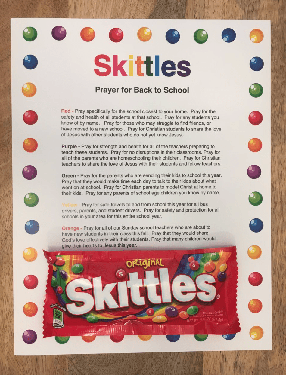 Skittles back to school prayer