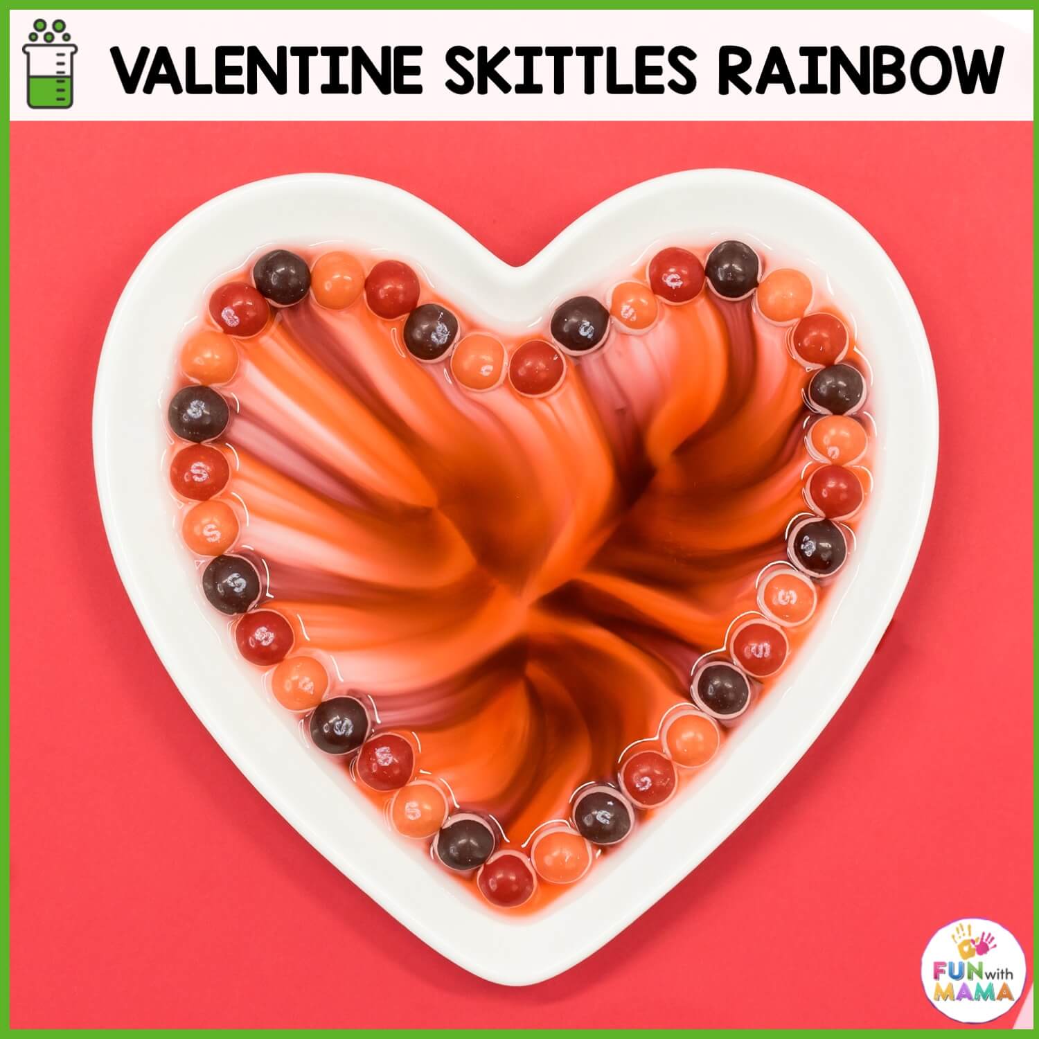 Science valentines skittles experiment