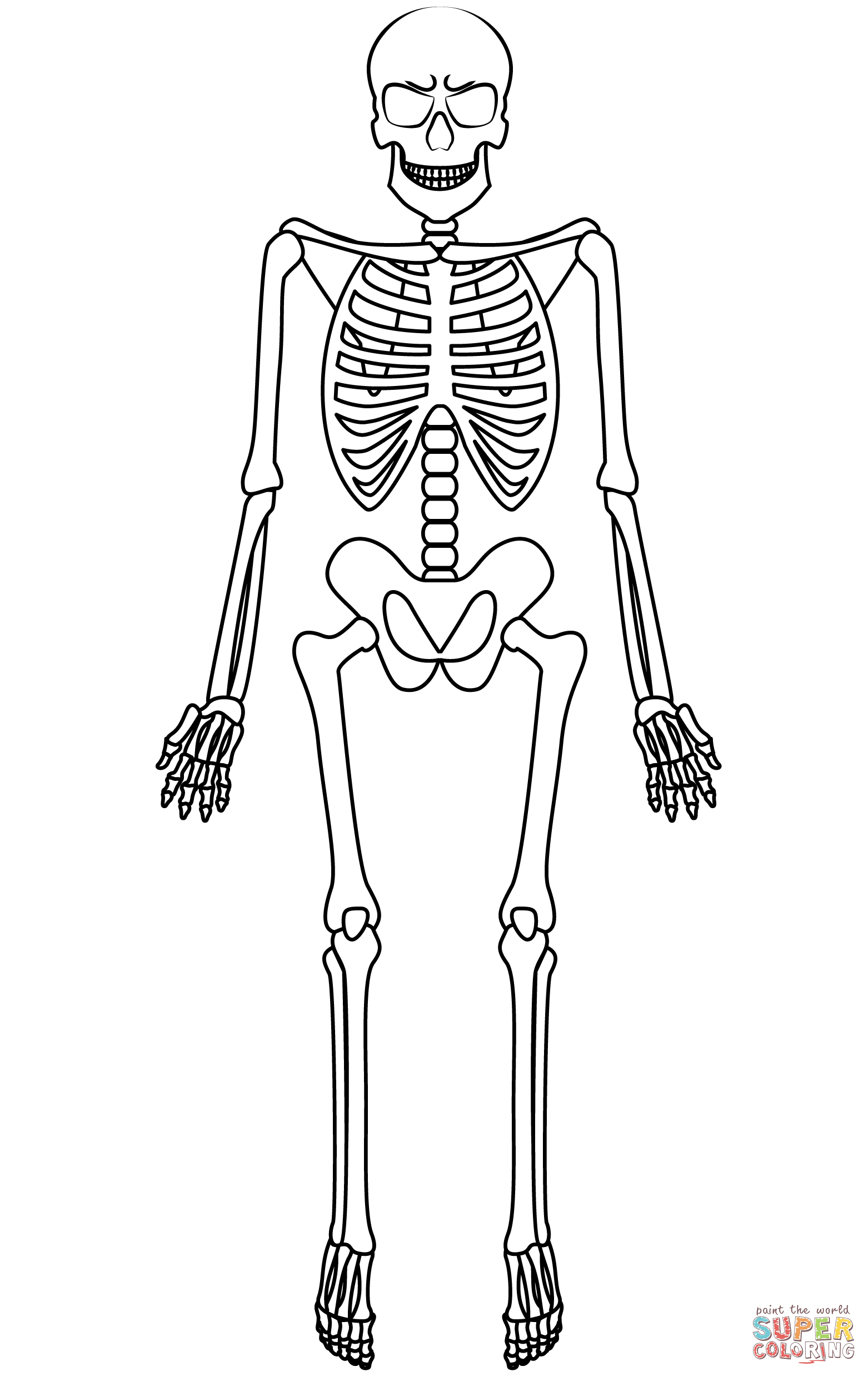 Skeleton coloring page free printable coloring pages