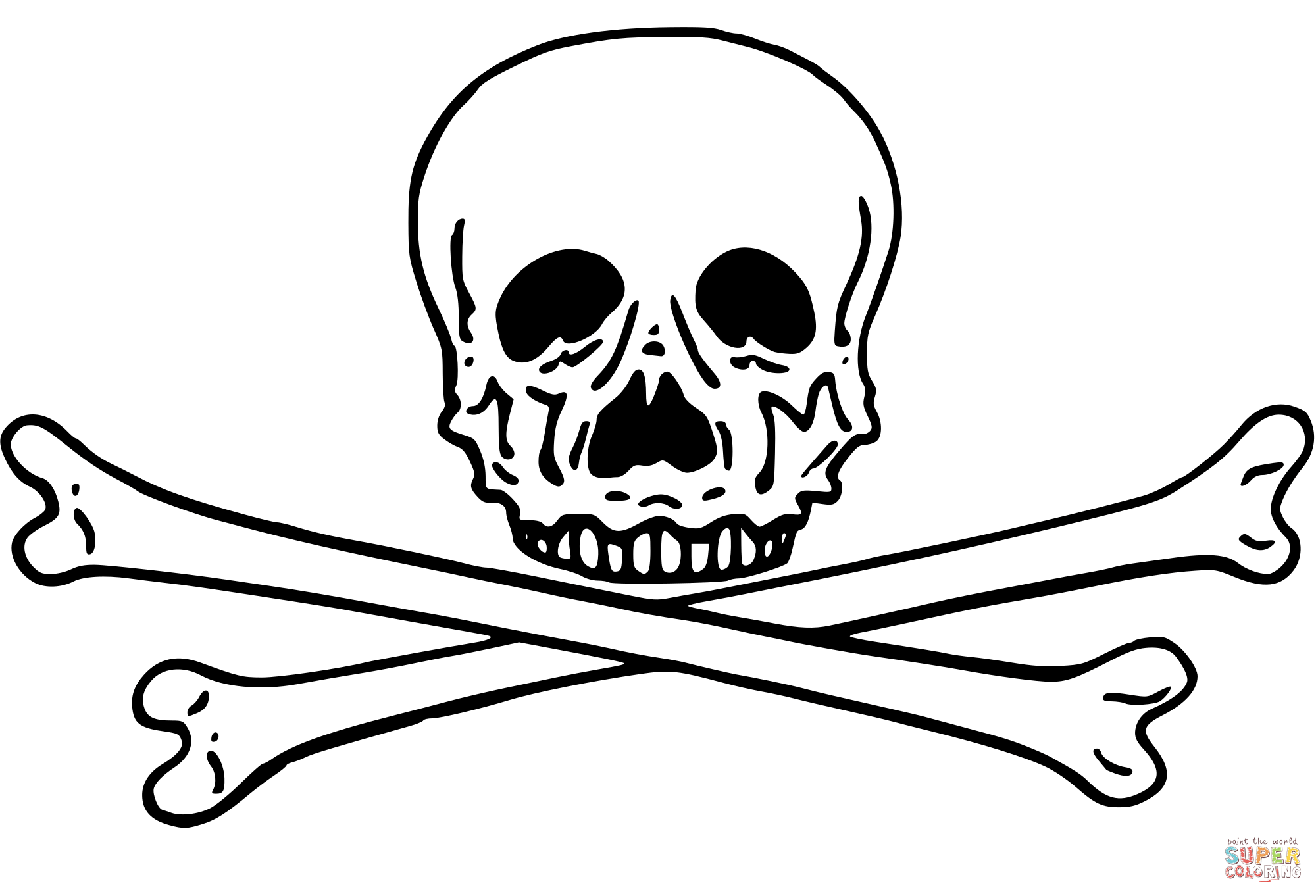 Skull and crossbones coloring page free printable coloring pages