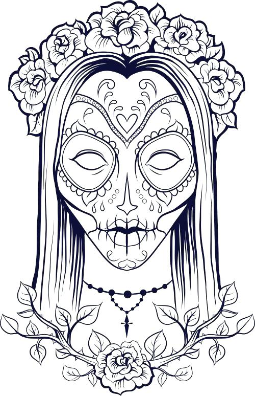 Free printable skull coloring pages for kids