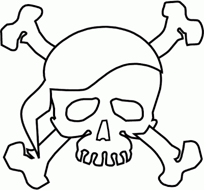 Skull and crossbones coloring page