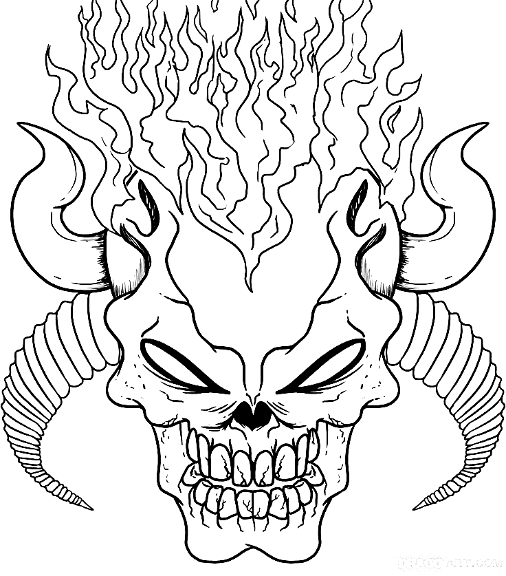 Skull coloring pages printable for free download