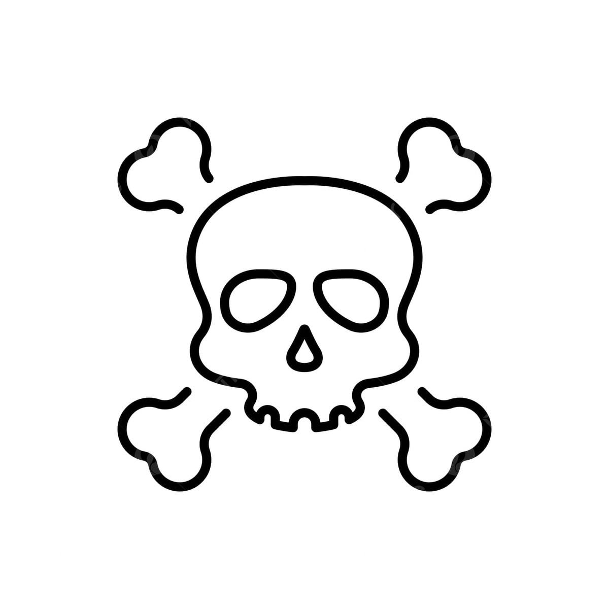 Halloween skull and crossbones icon outline spooky game over vector outline spooky game over png and vector with transparent background for free download