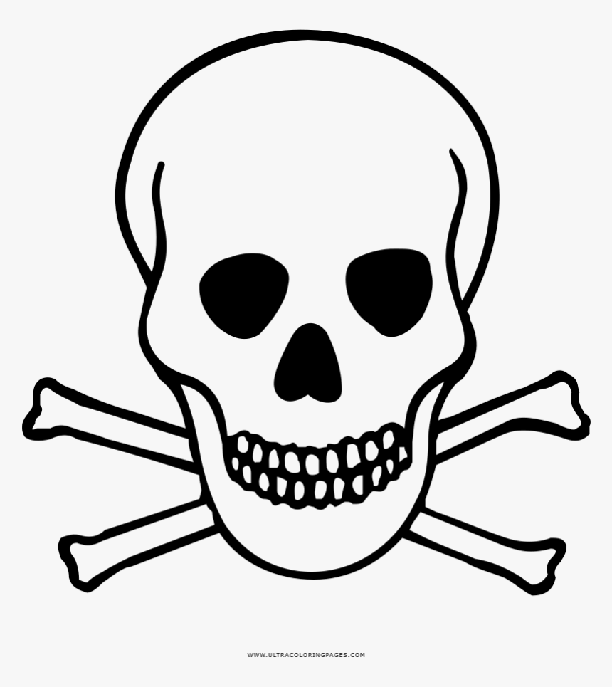 Skull and crossbones coloring page