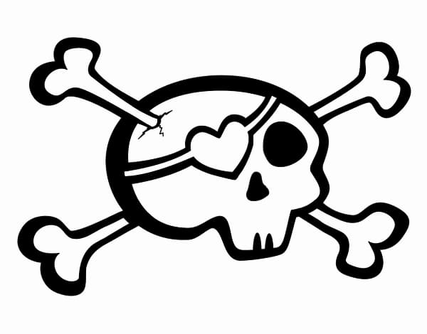 Emo skull coloring page