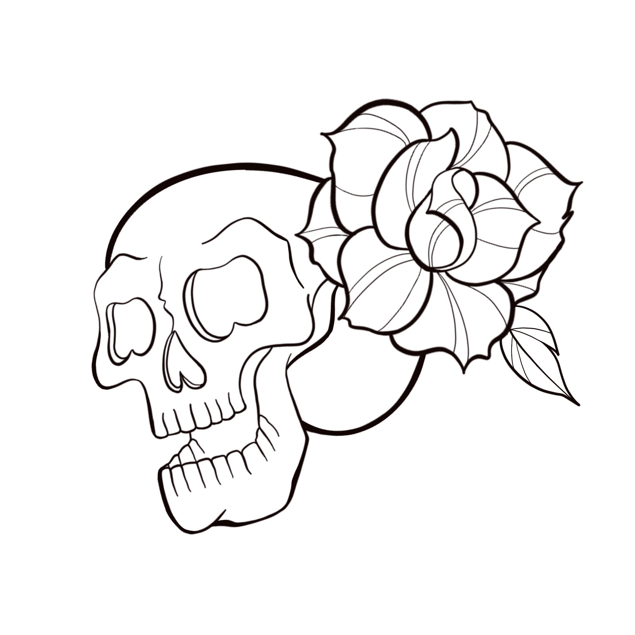 Skull rose printable coloring page â love is photography llc