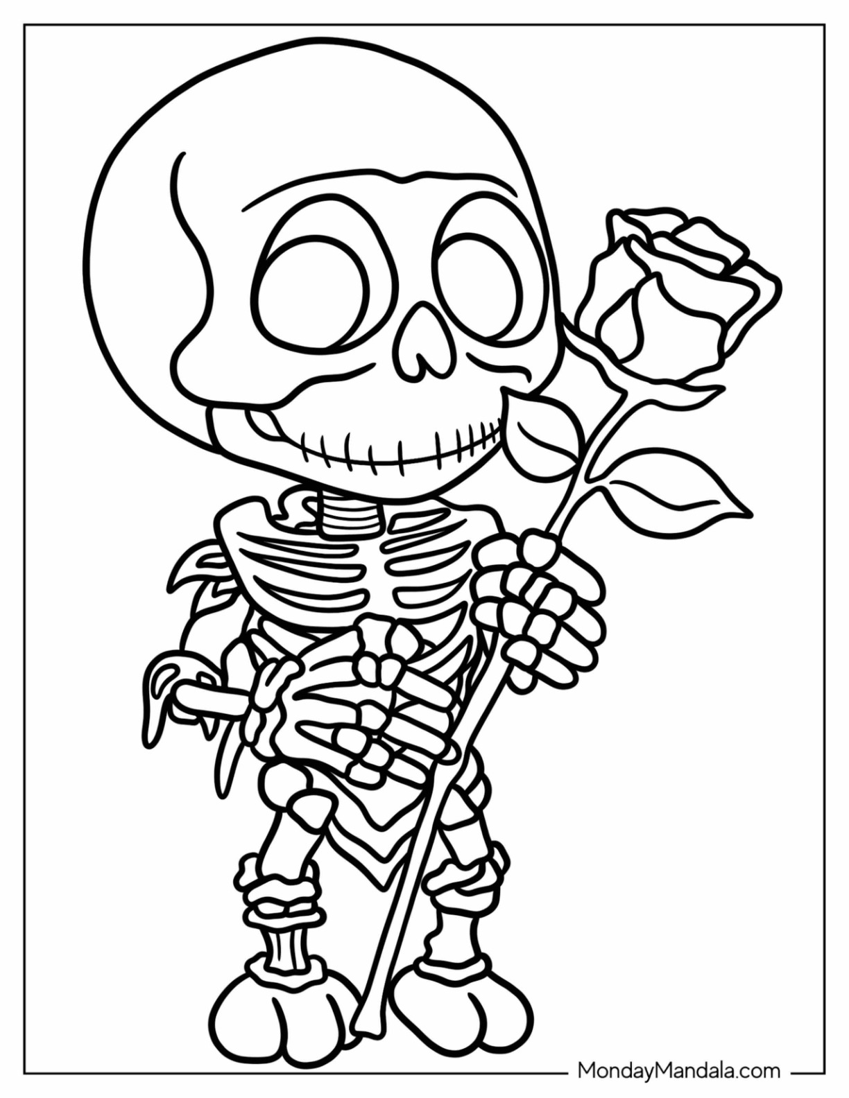 Skeleton coloring pages free pdf printables