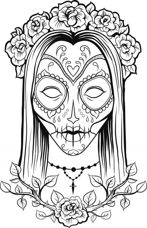 Skull coloring pages for adults