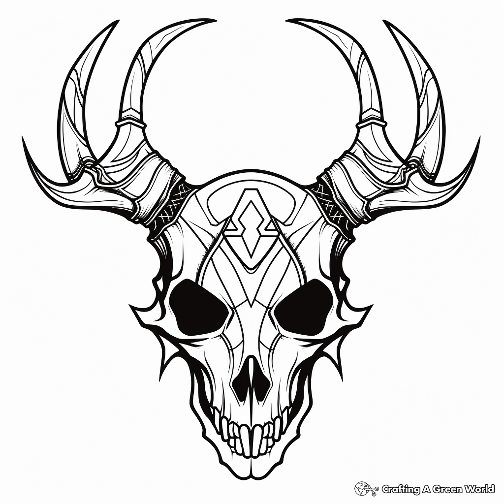 Deer skull coloring pages