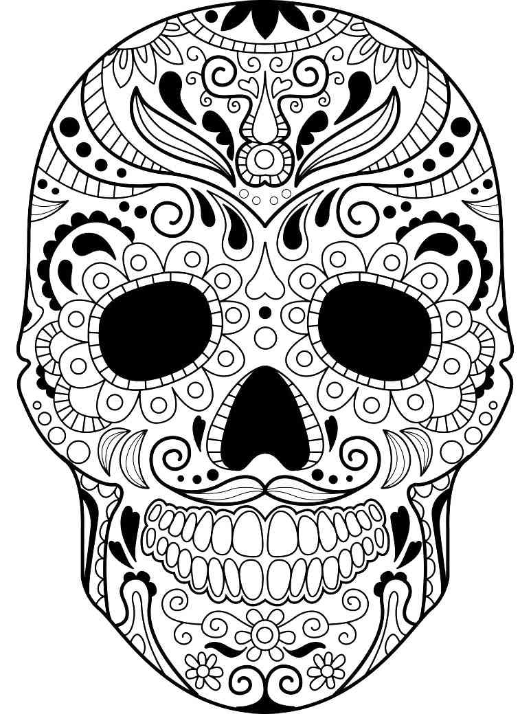 Skull coloring pages for adults