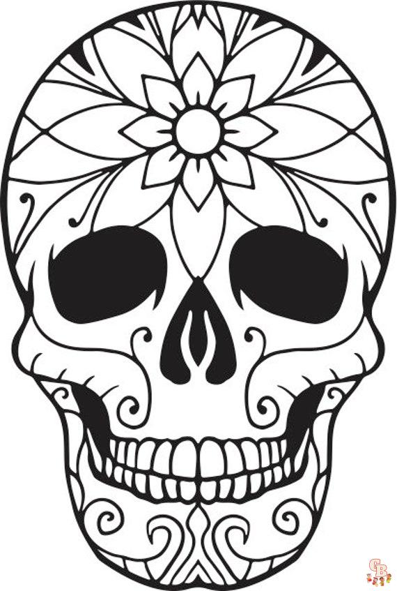 Sugar skull coloring pages printable free and easy desig