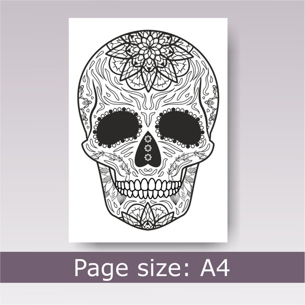 Printable dia de los muertos coloring pages pdf sugar skull