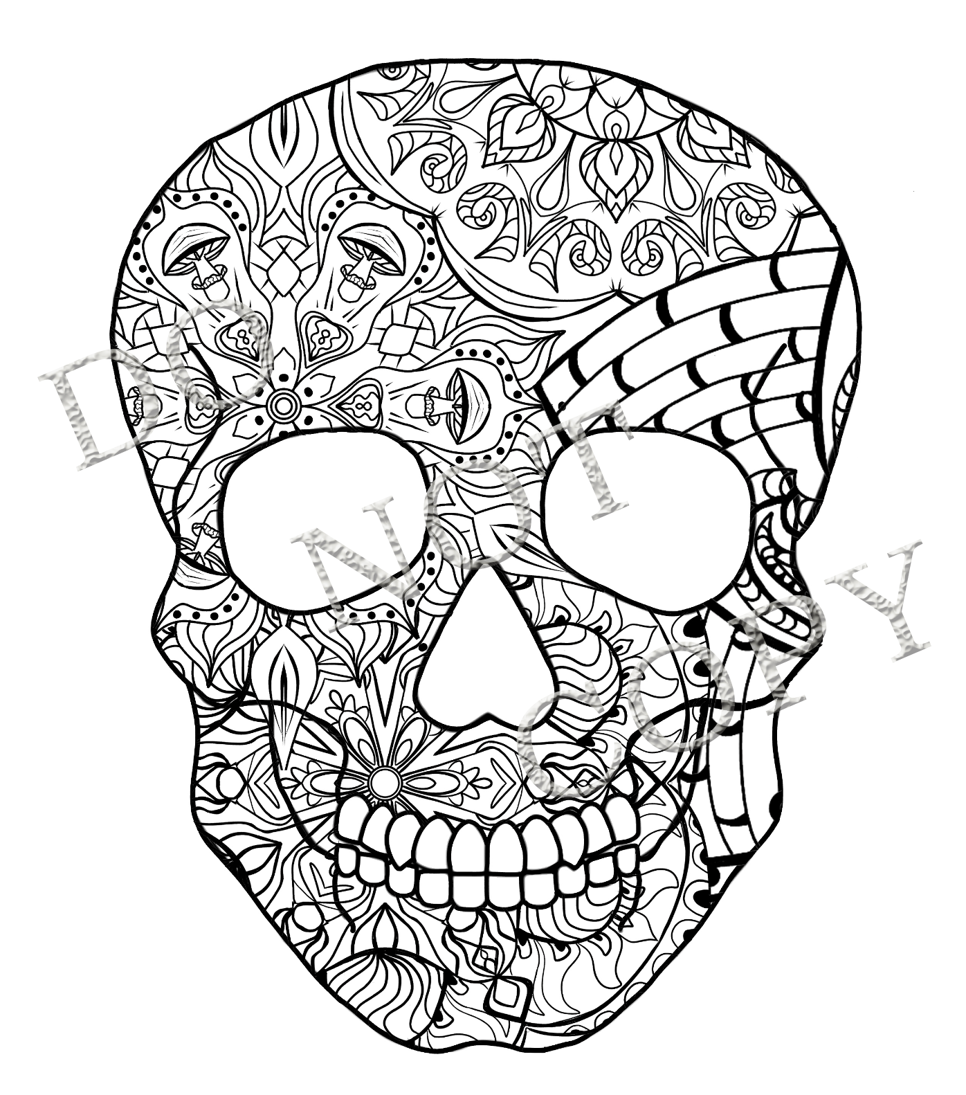 Fun games books coloring books hand drawn skull mandala coloring page or printable wall art unique detailed design to print and color adult coloring pages