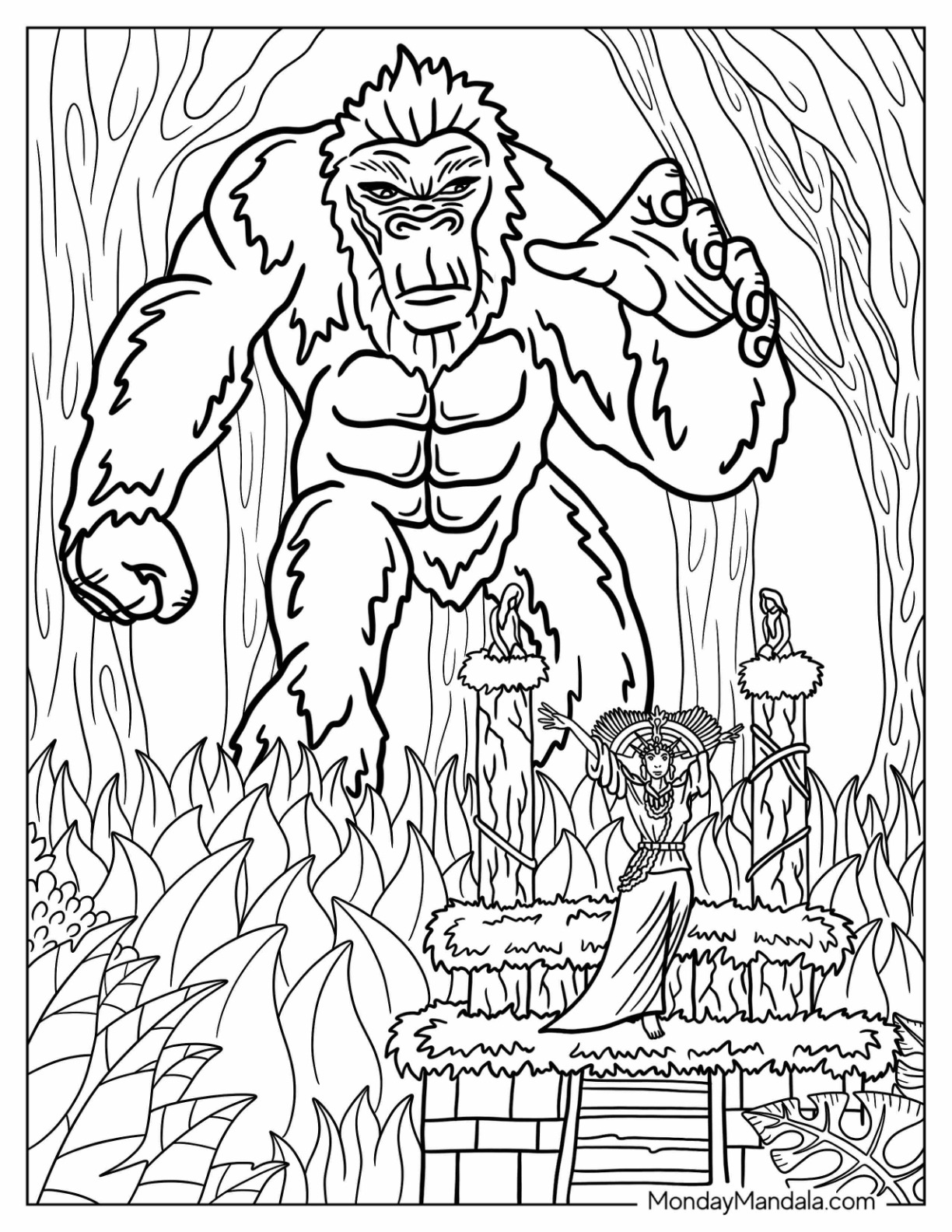 King kong coloring pages free pdf printables