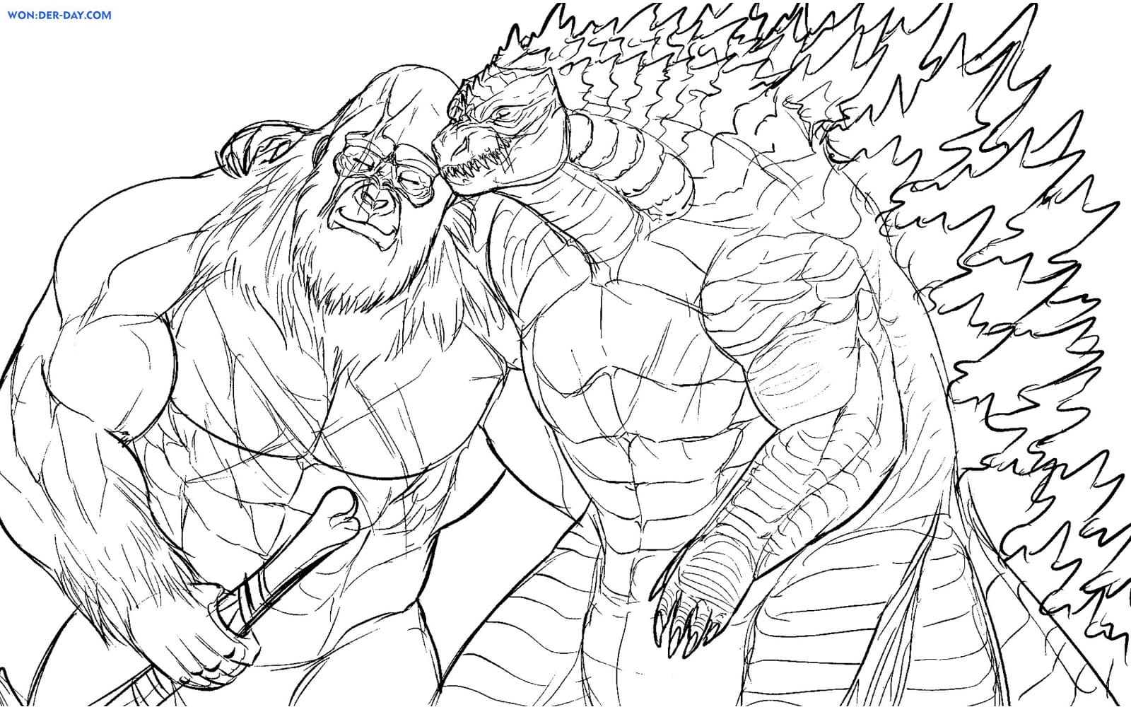 King kong coloring pages print and color