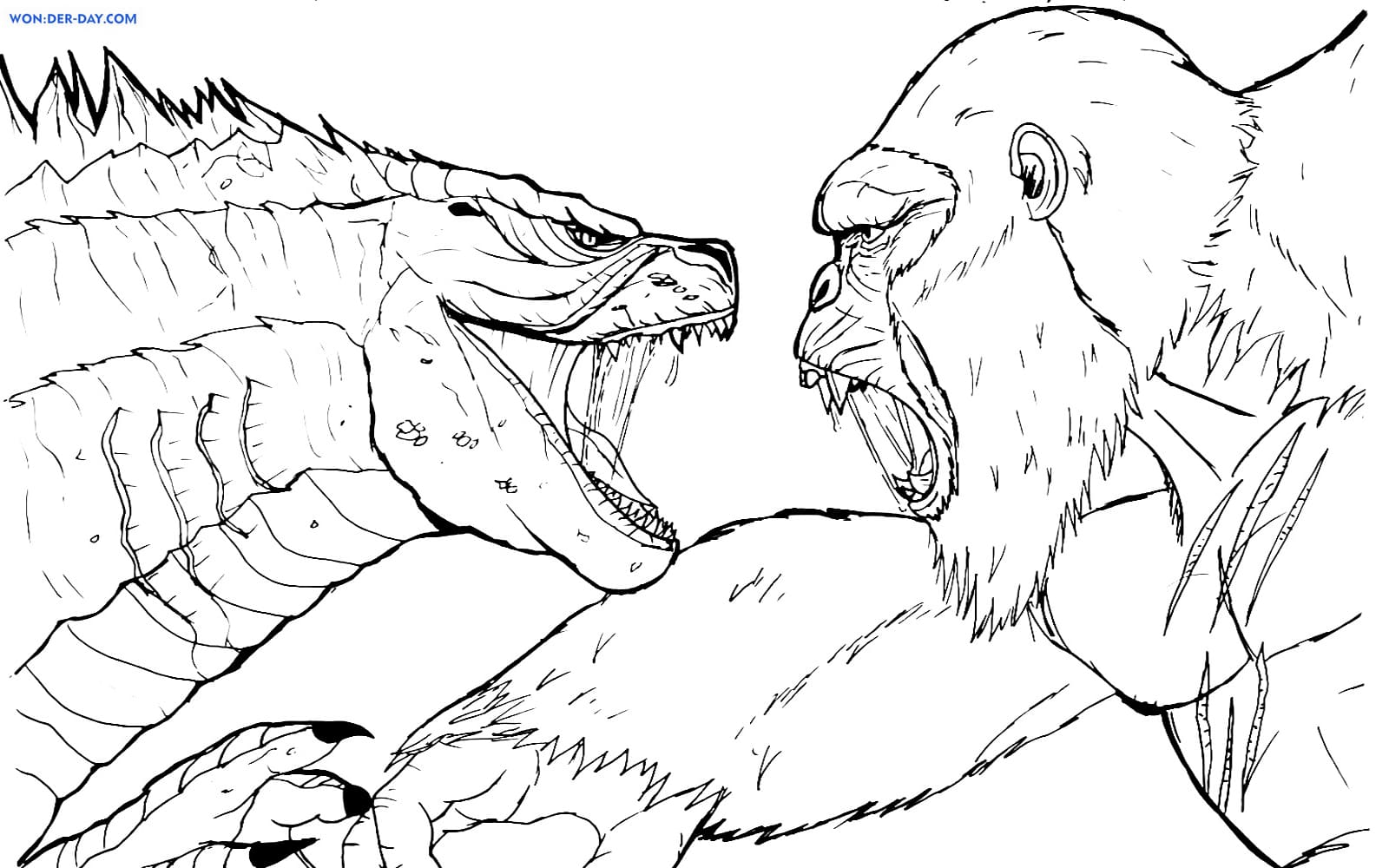 King kong coloring pages print and color