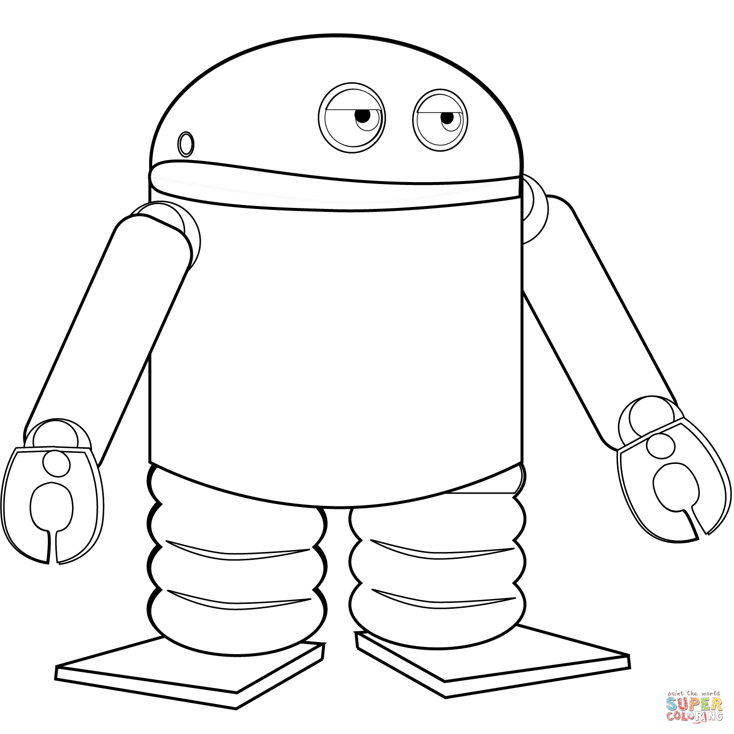 Android robot coloring page free printable coloring pages