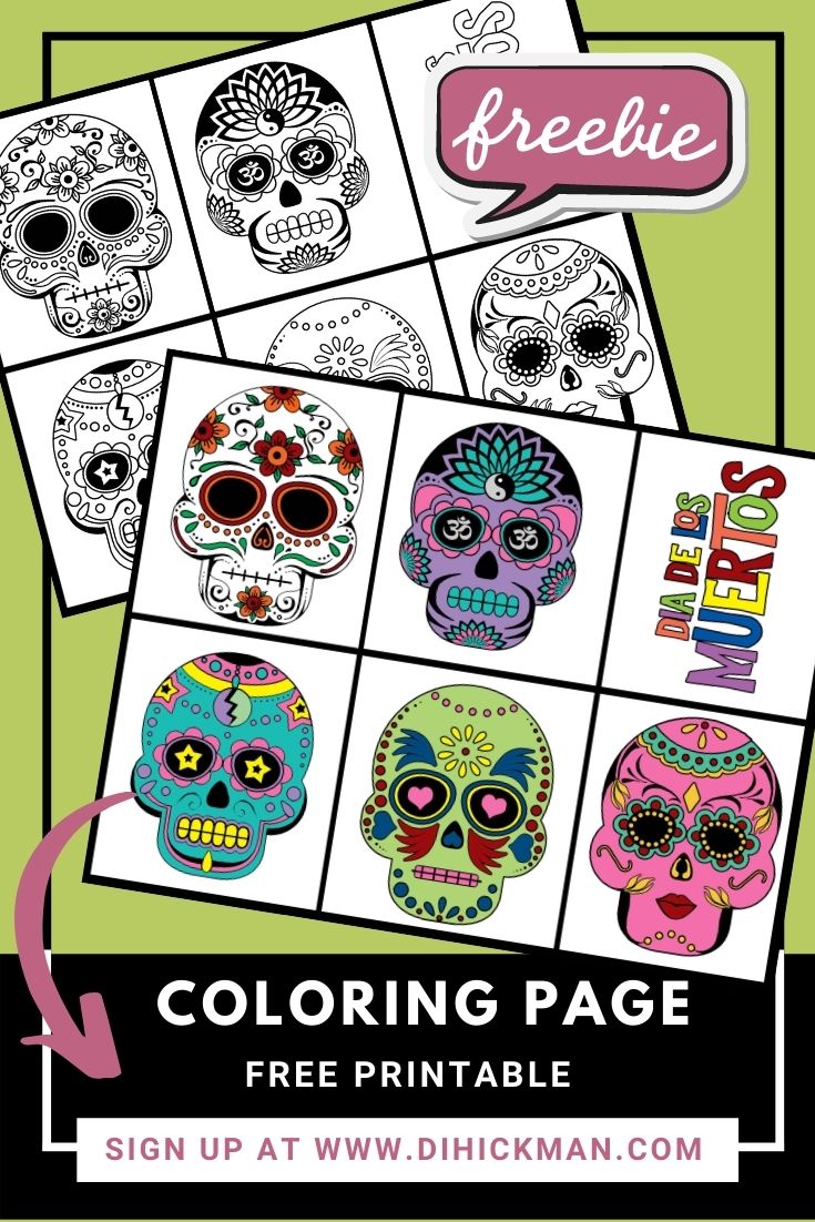 Free skull coloring pages printable for adults