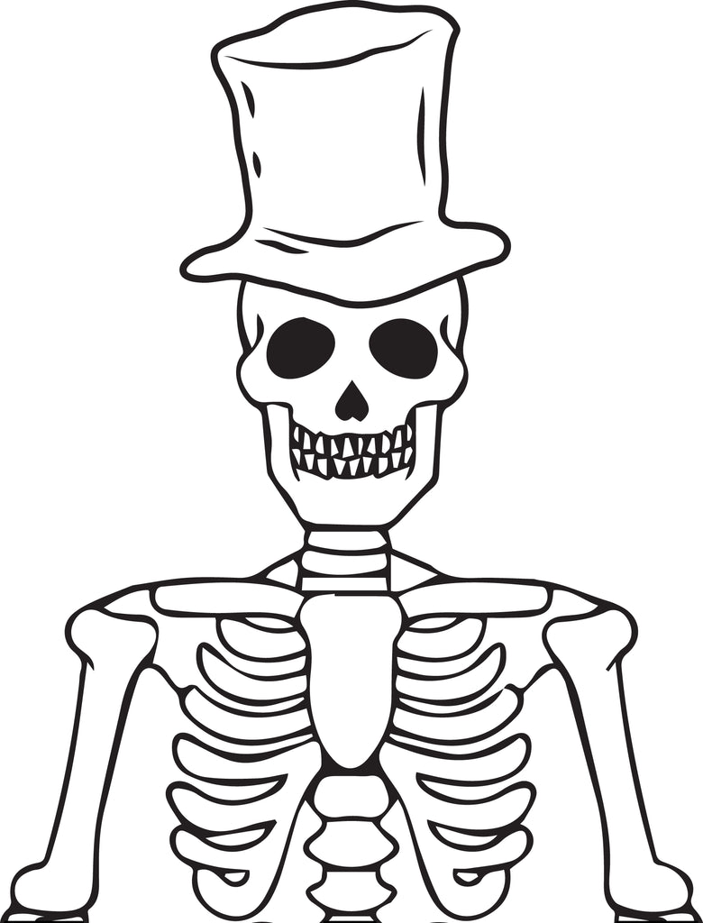 Printable halloween skeleton coloring page for kids â