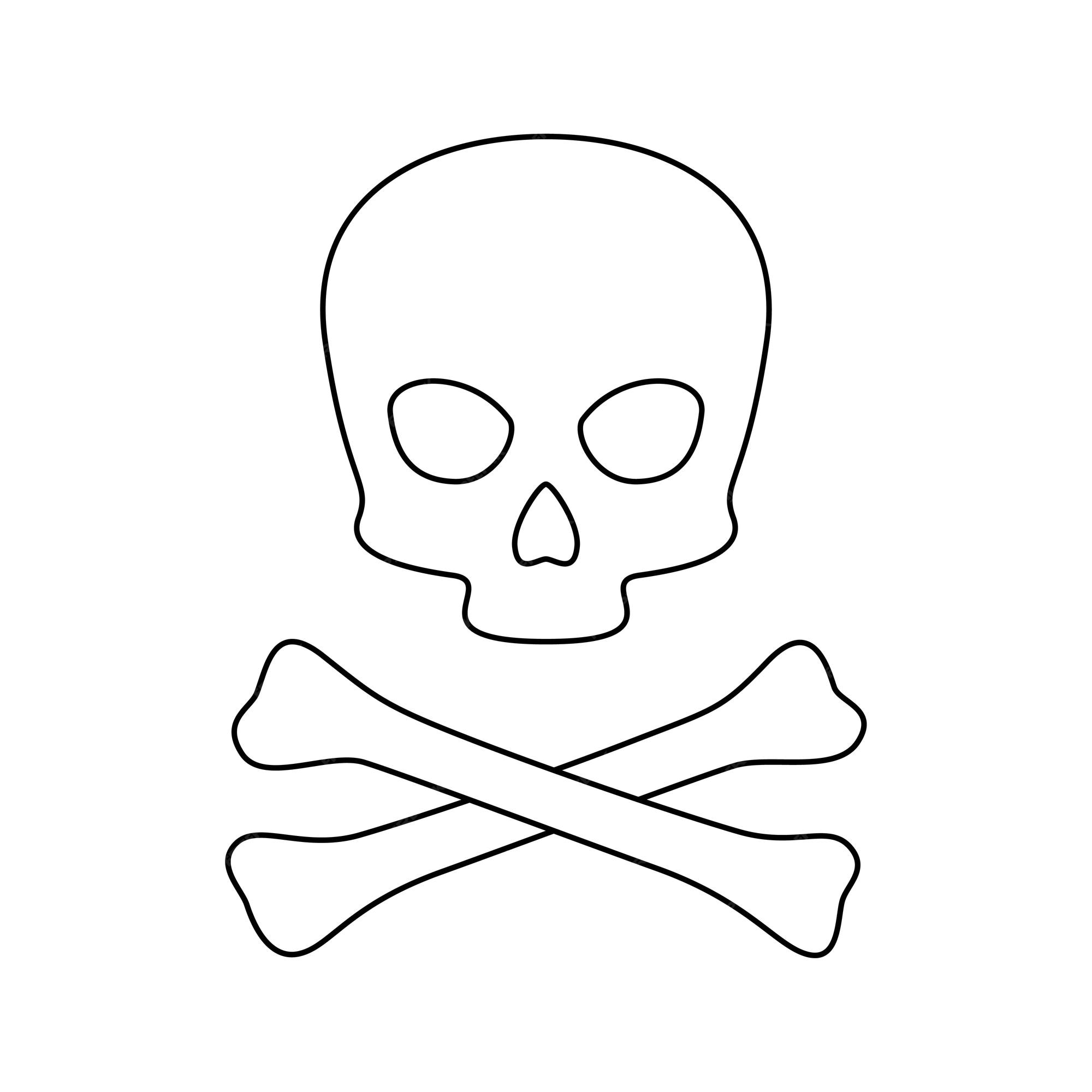 Premium vector coloring page with skull and crossbones for kids