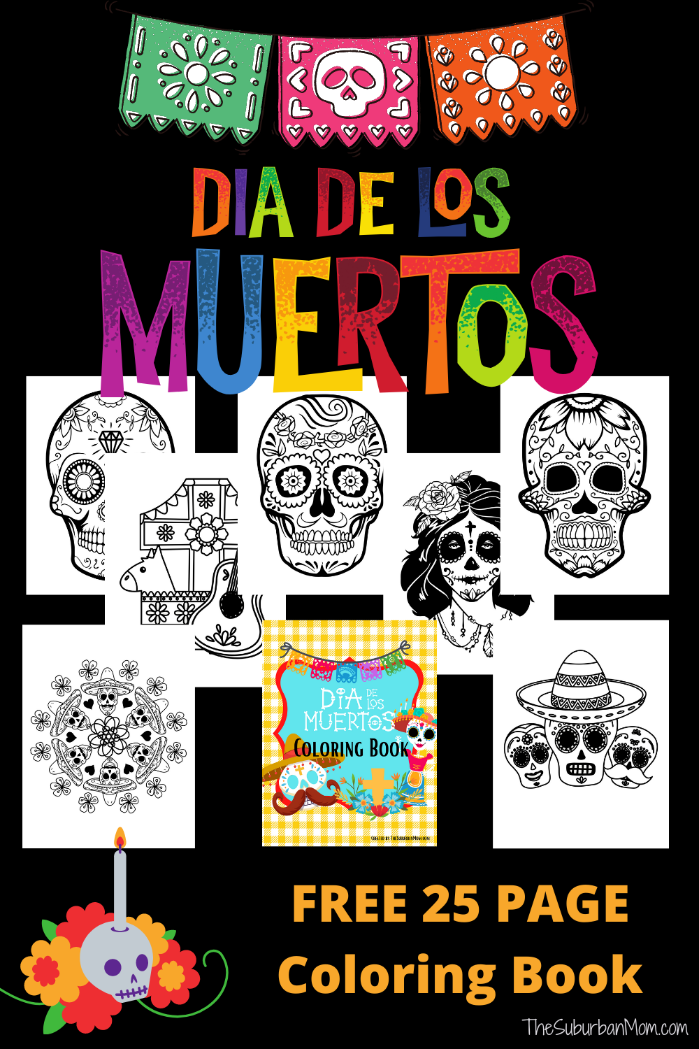 Dãa de los muertos coloring pages free printable