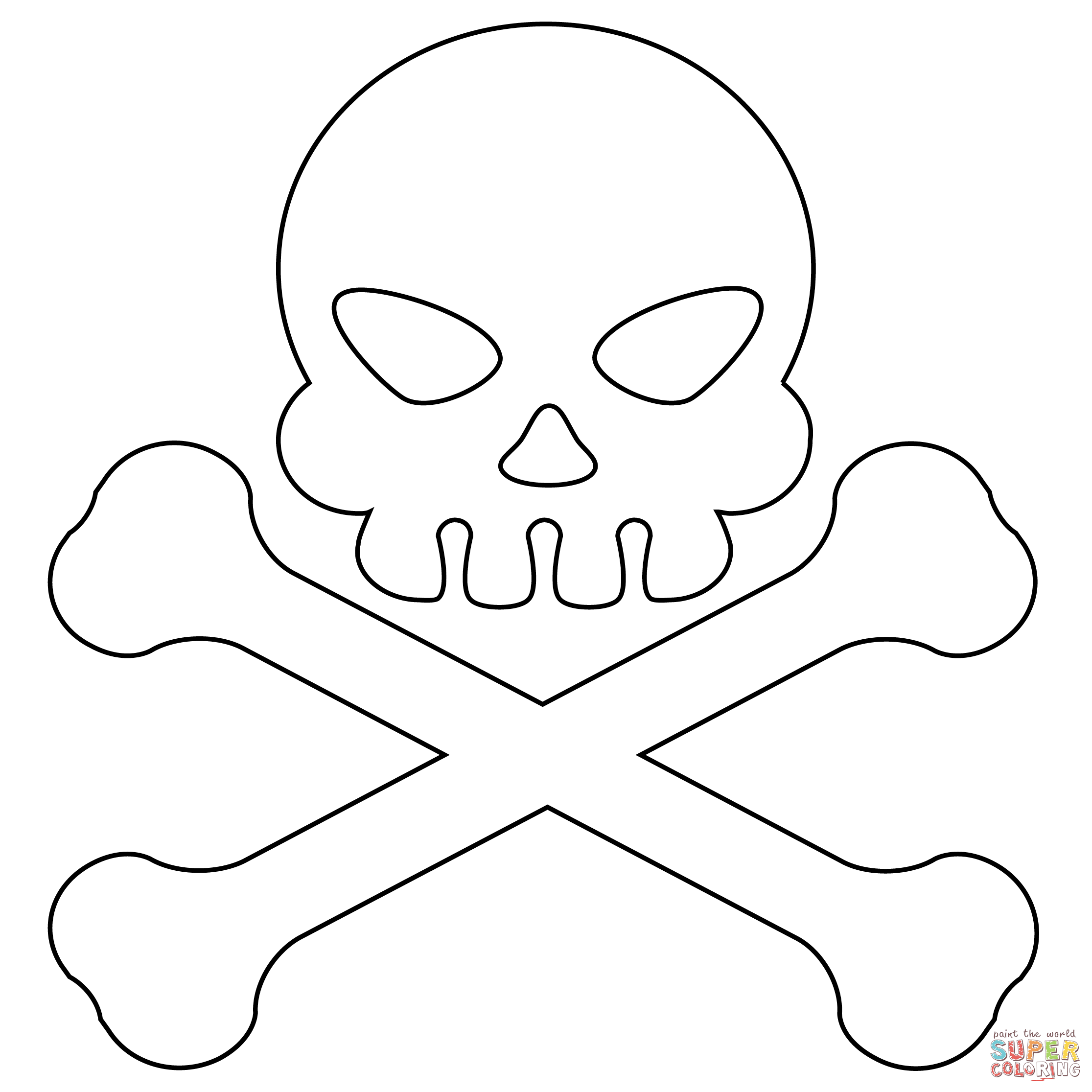 Skull and crossbones coloring page free printable coloring pages