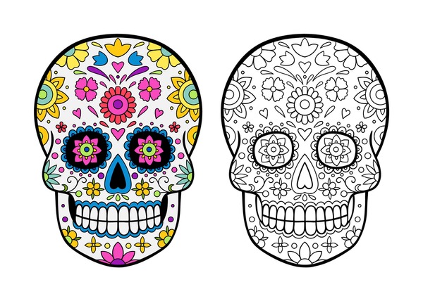 Adult skull coloring pages images stock photos d objects vectors