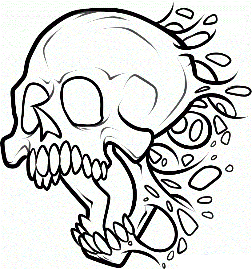 Free printable skull coloring pages for kids