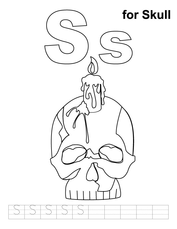 S for skull coloring page with handwriting practice download free s for skull coloring page with handwriting practice for kids best coloring pages