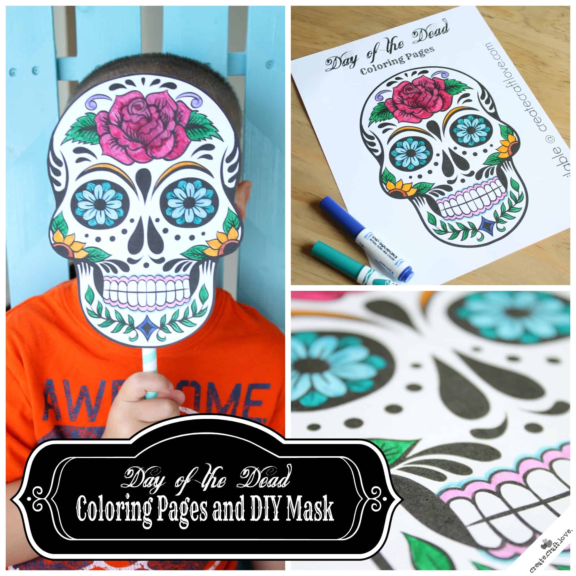 Day of the dead mask printable