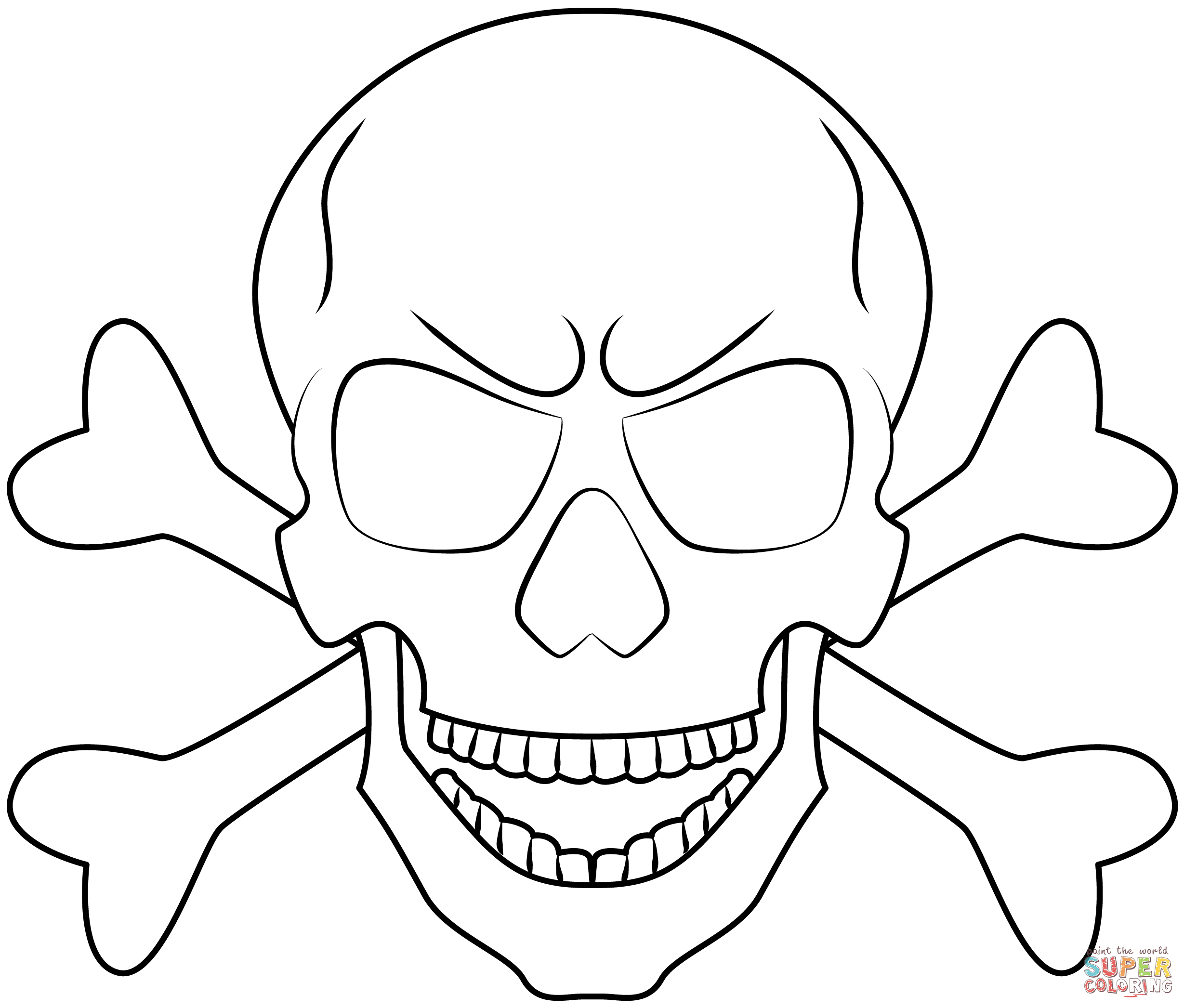 Skull and crossbones coloring page free printable coloring pages