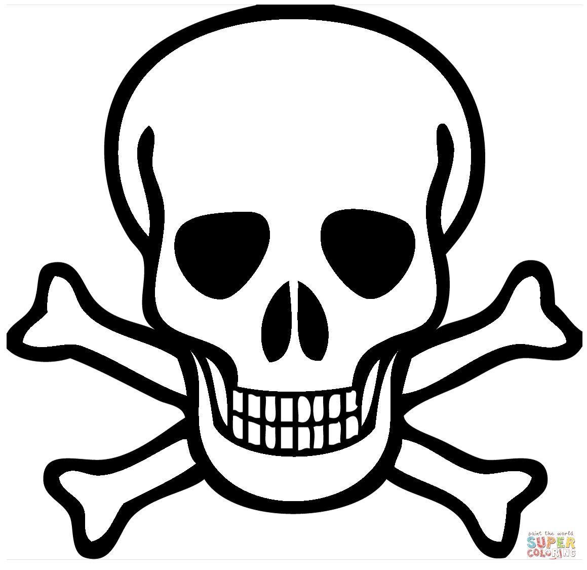 Skull and crossbones coloring page free printable coloring pages