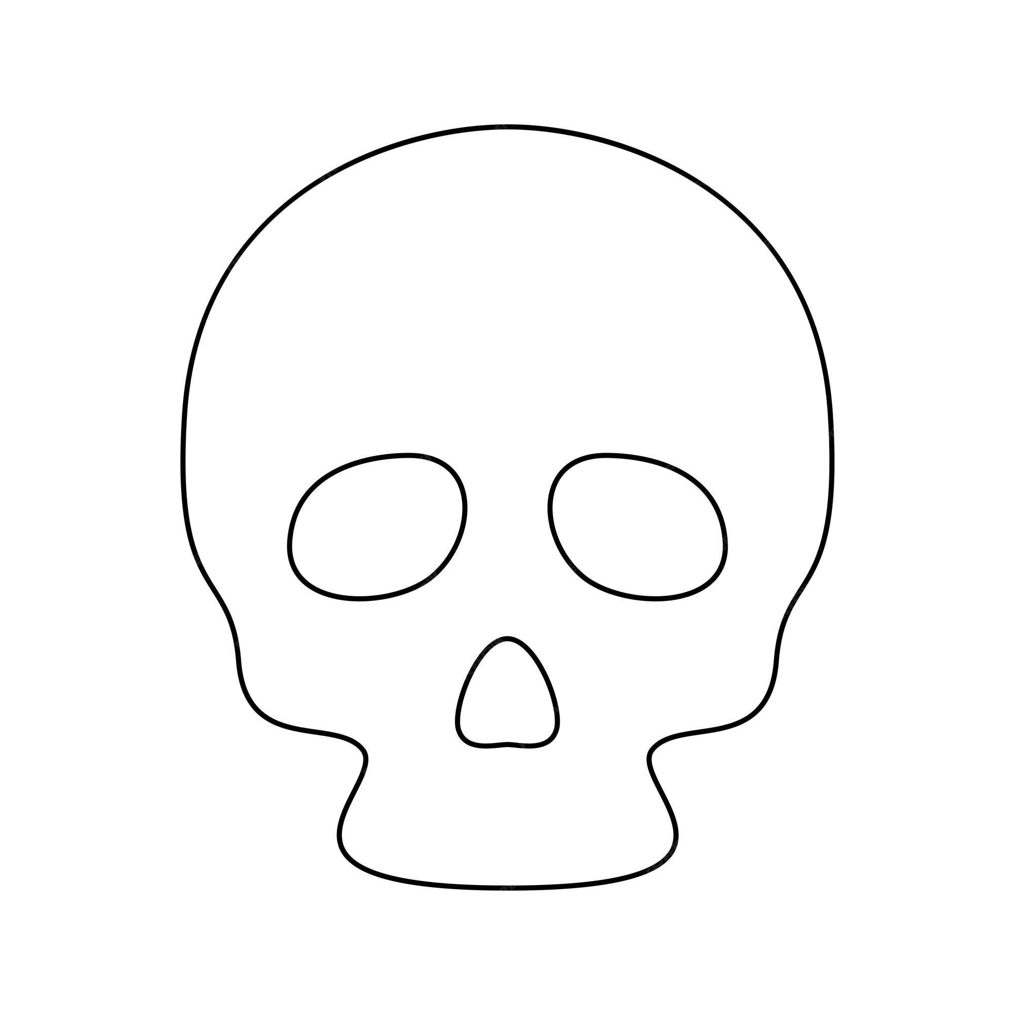 Premium vector coloring page with skull for kids