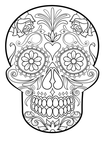 Sugar skull coloring page free printable coloring pages