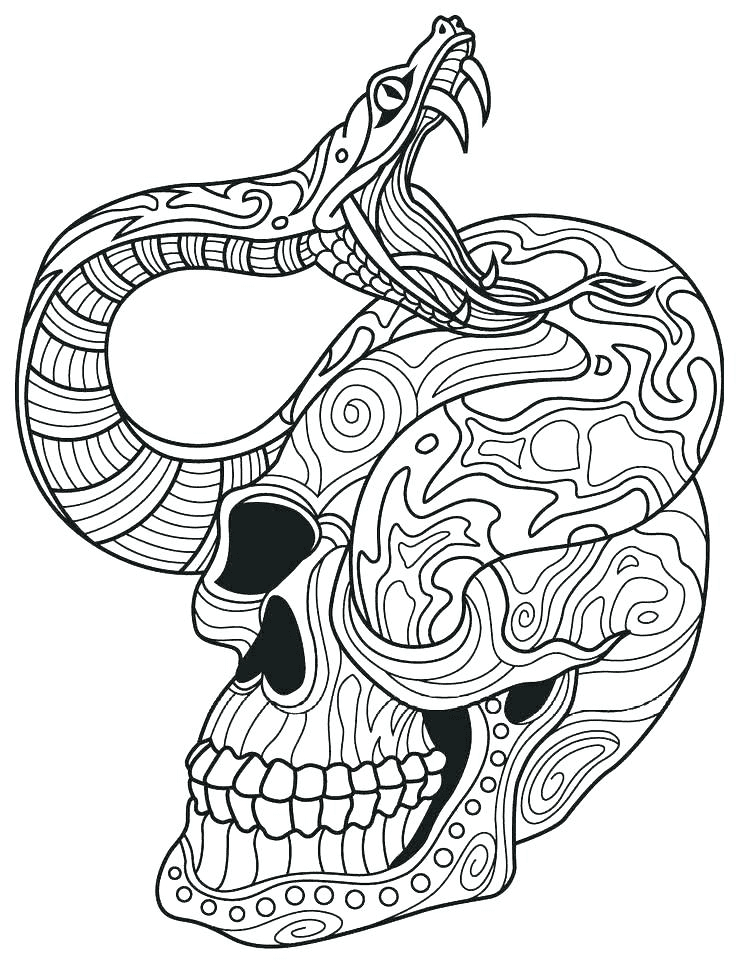 Skull coloring pages printable for free download