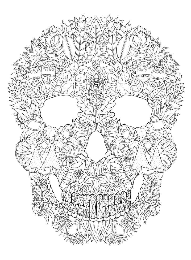 Free printable skull coloring pages for adults