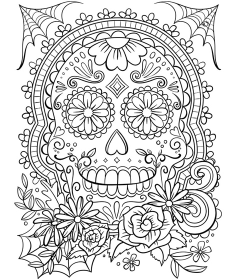 Sugar skull coloring page