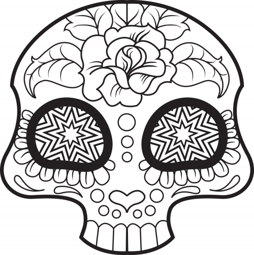 Sugar skull coloring page