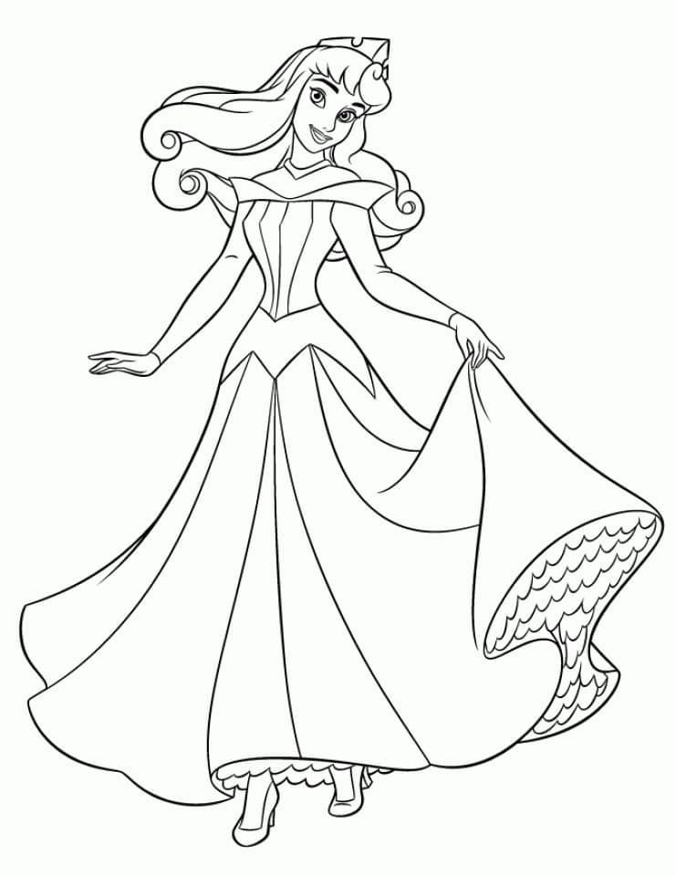 Aurora sleeping beauty coloring page