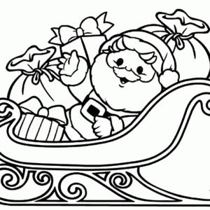 Santa sleigh coloring pages printable for free download